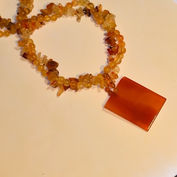 ❤ Multi strand Agate necklace with beautiful Brazilian Agate Pendant ❤ - Picture 7 of 12